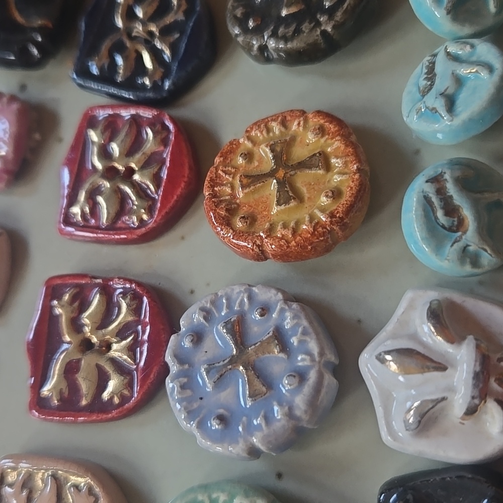 *RARE* Set of Medieval Ceramic Decorative Buttons